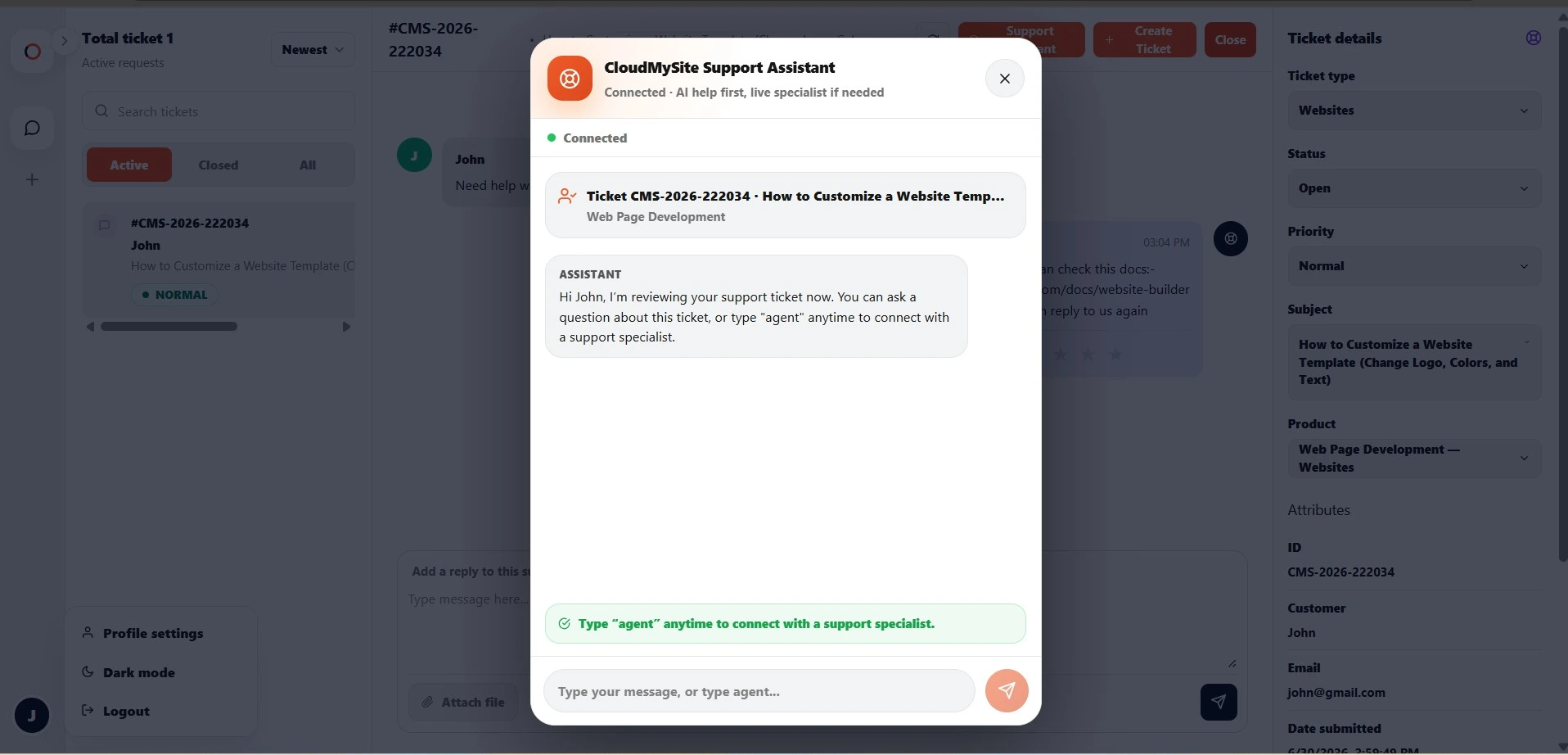 Open Support Assistant