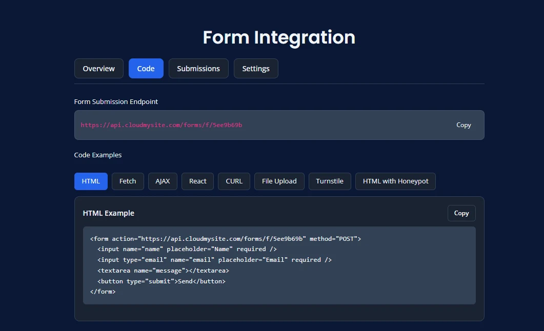 Form Tabs
